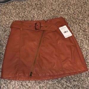 Free People Leather Mini Skirt